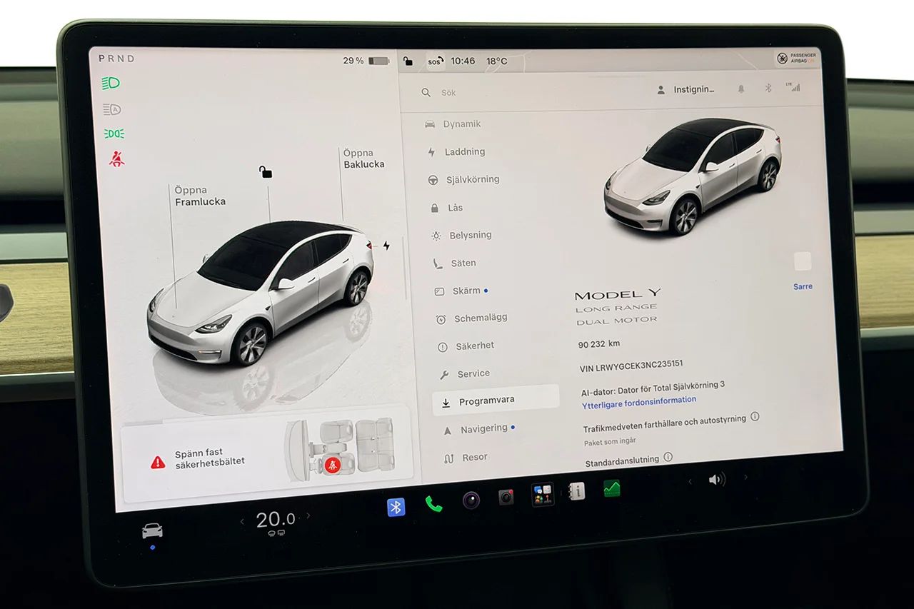 Tesla Model Y Long Range AWD Pano Kameror Premiumljud V-Pump MOMS 514hk – bild 27 av 32