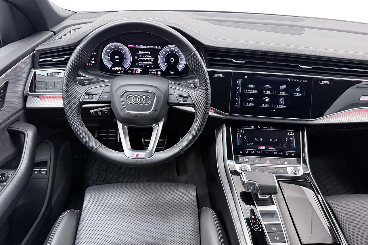 Audi Q8 60 TFSI e Q S Line BlackApp+ Drag 360° Valcona MOMS 490hk – bild 16 av 37