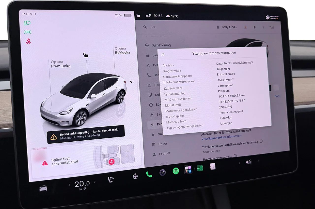 Tesla Model Y Long Range AWD Drag Läder MOMS 514hk – bild 29 av 36