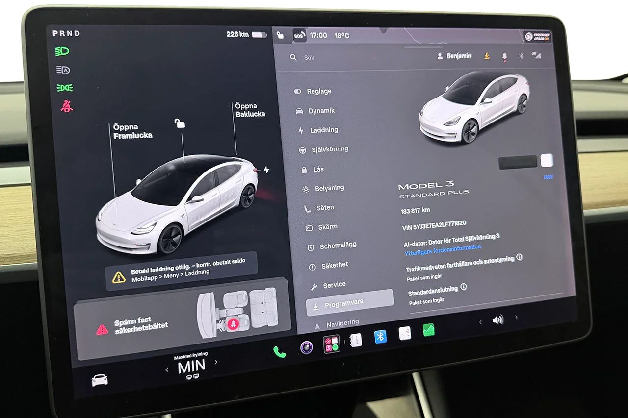 Tesla Model 3 Standard Range Plus Pano Läder AI-Dator MOMS 283hk – bild 26 av 30