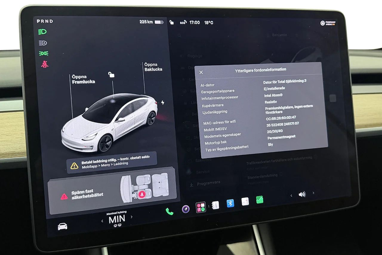 Tesla Model 3 Standard Range Plus Pano Läder AI-Dator MOMS 283hk – bild 27 av 30