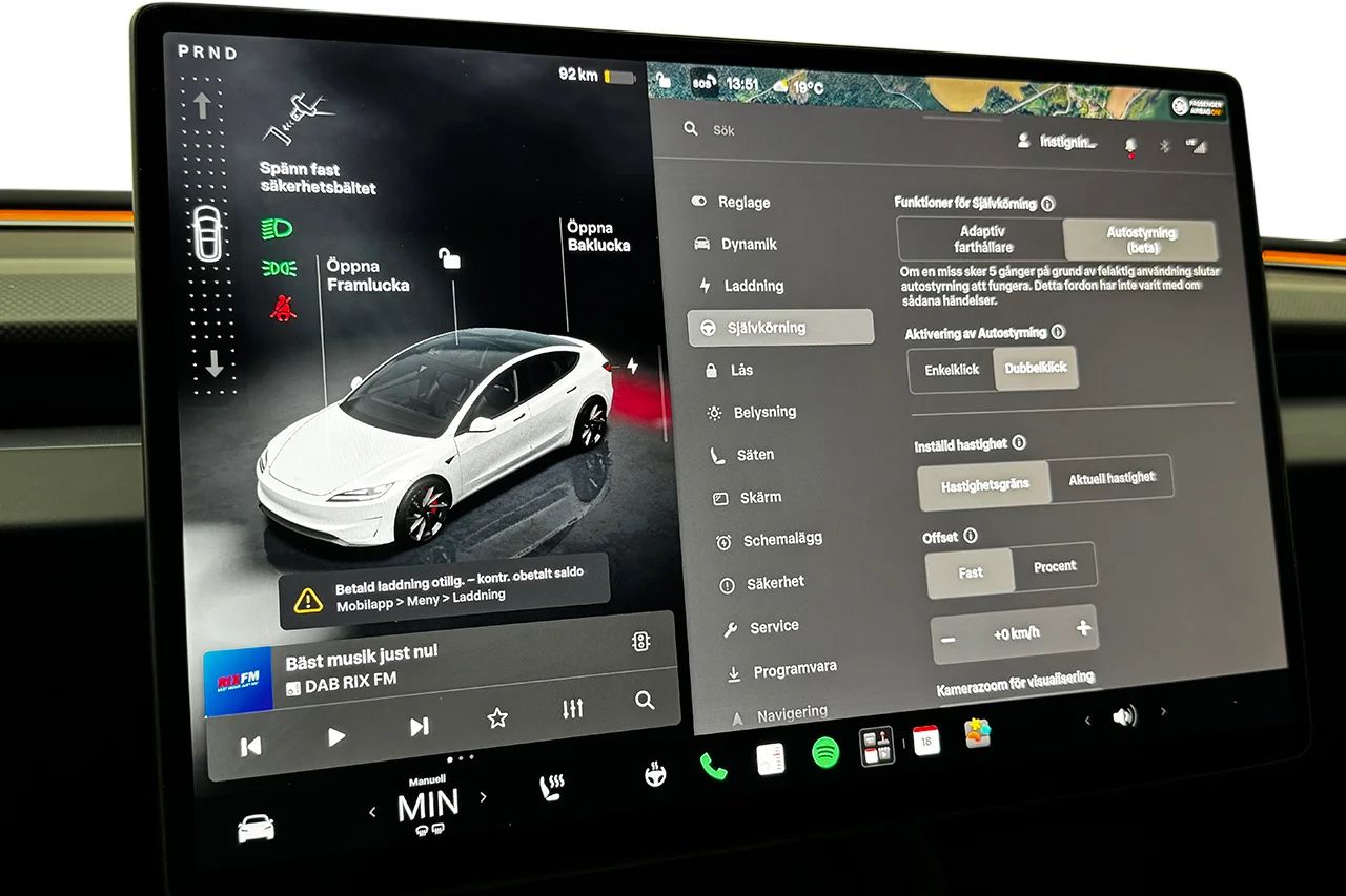 Tesla Model 3 Performance Pano Läder AI-Dator Värmare 627hk – bild 25 av 38
