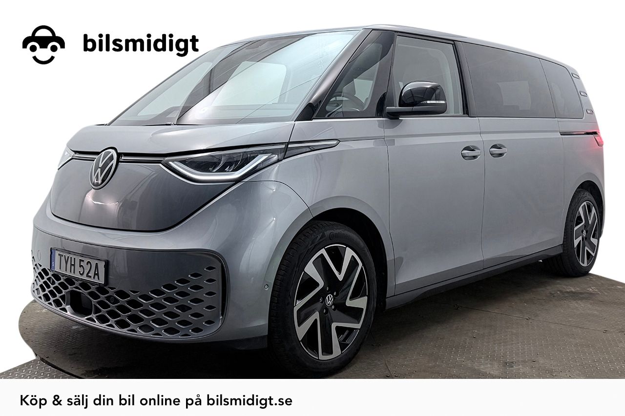 Volkswagen ID. Buzz LWB 91 kWh Style Plus Pro 6-sits Dragkrok Navigation Adaptiv Farthållare Moms/Leasing 286hk